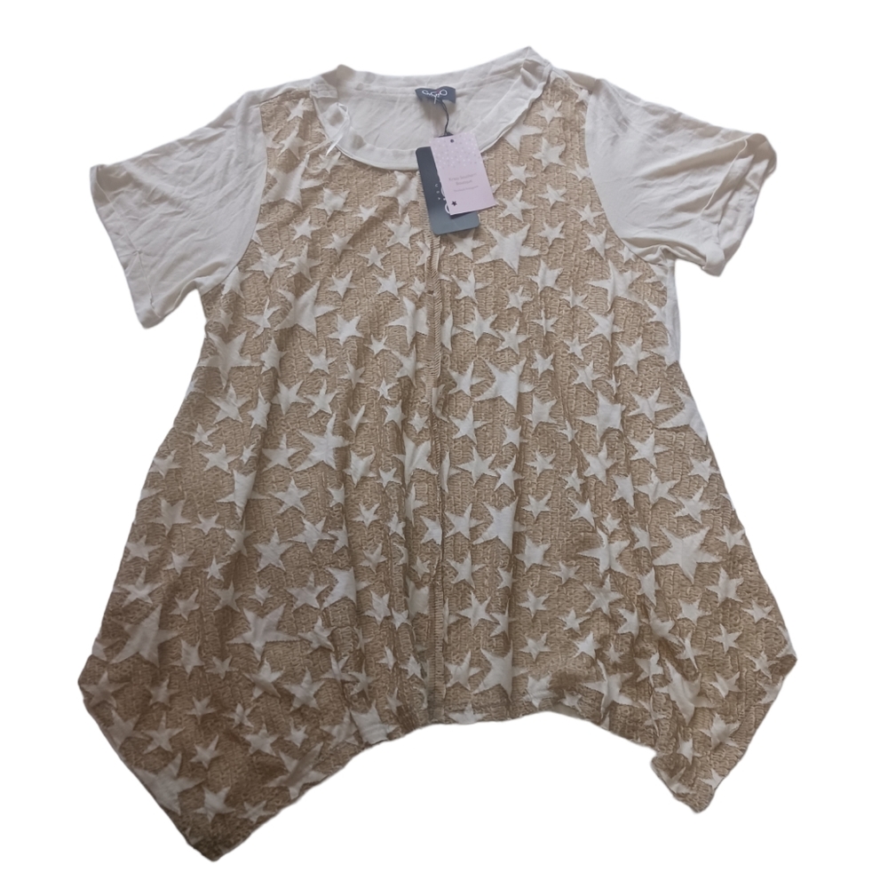 Gigio USA Star Pattern Loose Fit Top Sz Medium